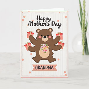 Floral Mothers Day Bear Card