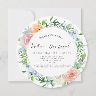 Floral Mother's Day Brunch Circle Invitation
