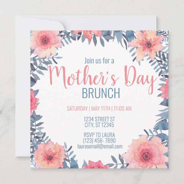 Floral Mother's Day Brunch Invitation (Front)