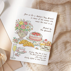 Floral Mother's Day Brunch Party Invitation
