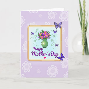 Floral Mothers Day Butterflies Card