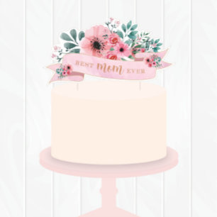 Floral Mother's Day Cake Topper/Greeting Card