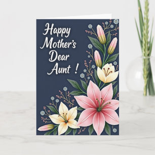 Floral Mothers Day Dear Aunt Card