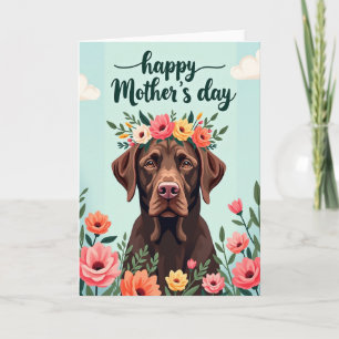 Floral Mothers Day Dog Portrait Card