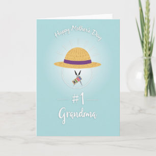 Floral Mothers Day Hat Grandma Card