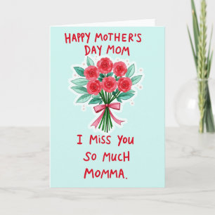 Floral Mothers Day Miss You Card