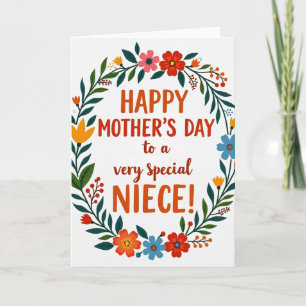 Floral Mothers Day Niece Card