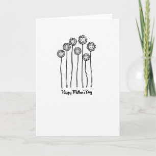 Floral Mothers Day Outline Card