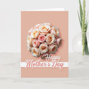Floral Mothers Day Peach Card