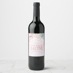 Floral Mother's Day Personalised Wine Label