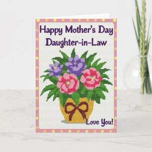 Floral Mothers Day Pixel Art Card