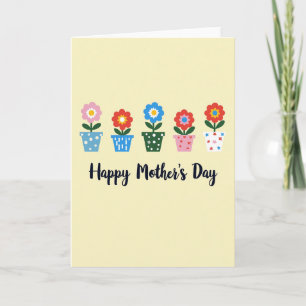 Floral Mothers Day Pots Card