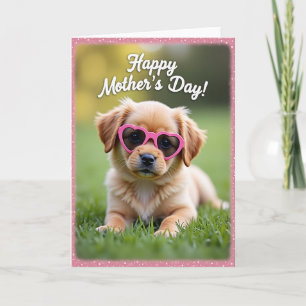 Floral Mothers Day Puppy Card