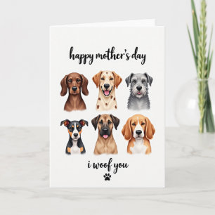 Floral Mothers Day Pups Card