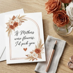 Floral Mother's Day Quote If Mothers Were Flowers Thank You Card