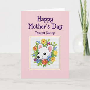 Floral Mothers Day Rodent Art Card