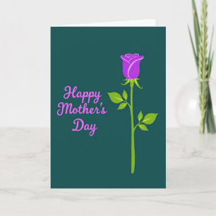 Floral Mothers Day Teal Scene Card