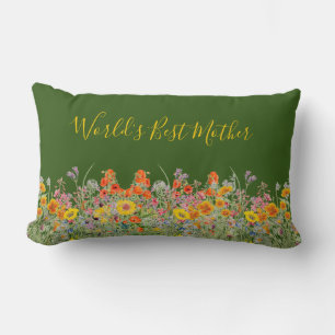 Floral Mother's Day Throw Lumbar Cushion