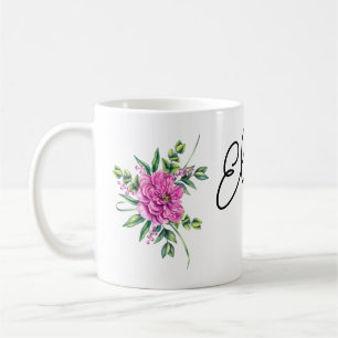 Floral motif with name coffee mug