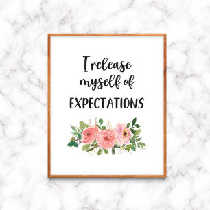 Floral Motivational Affirmation Office Classroom Poster
