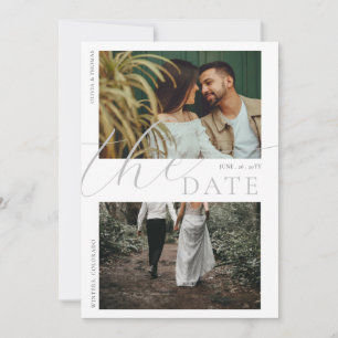 Floral Mountain Poppy Wedding 2 Photos Save Date Invitation