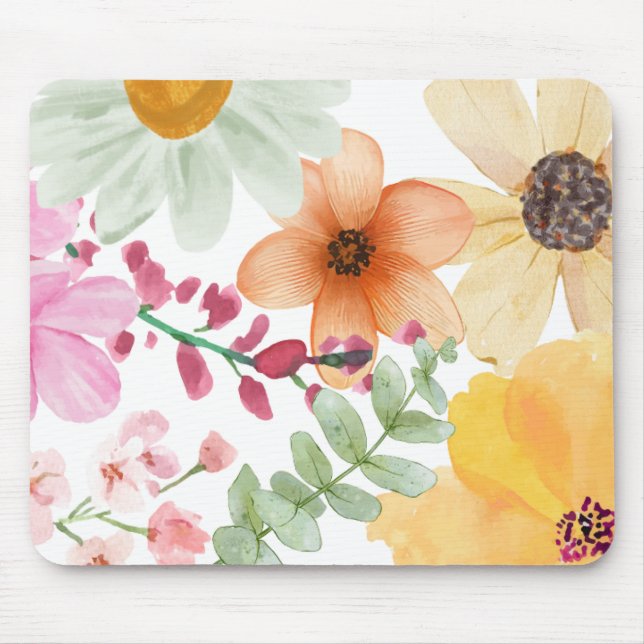 Floral Mouse Pad | Aesthetic Desk Accessory  (Front)