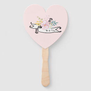 Floral Mr. And Mrs. Hand Fan
