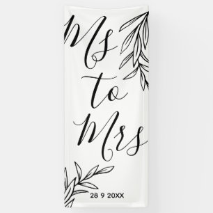 Floral Ms to Mrs bridal shower Banner