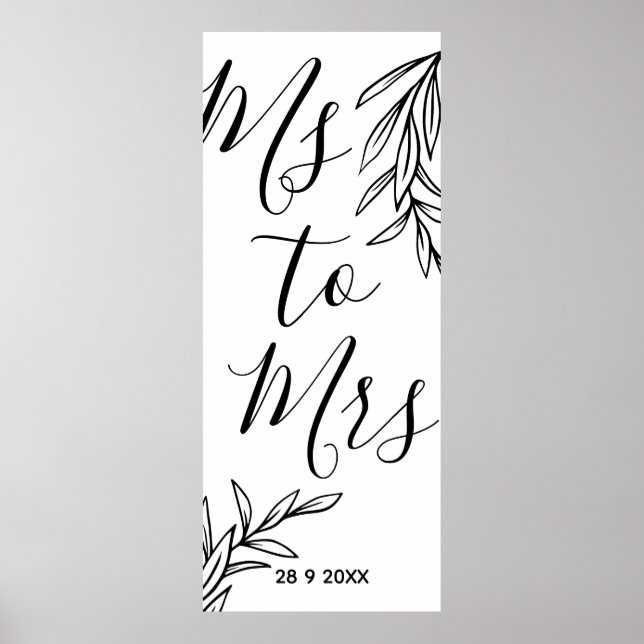 Floral Ms to Mrs bridal shower Poster (Front)