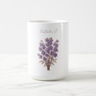 Floral Mug, Personalised Larkspur Coffee Mug