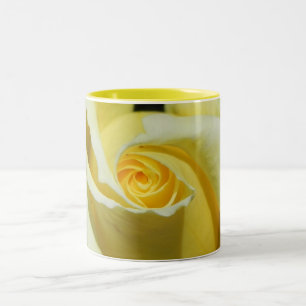 Floral Mug...Yellow roses Two-Tone Coffee Mug