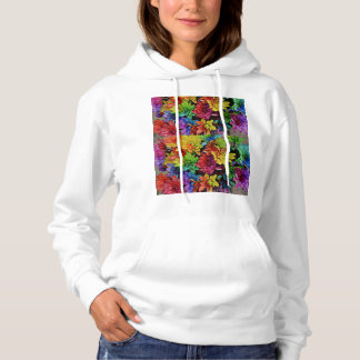 Floral Multi-Coloured Hooded Sweatshirt (White)