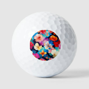 Floral Multicolored Flowers Pattern-37566 Golf Balls