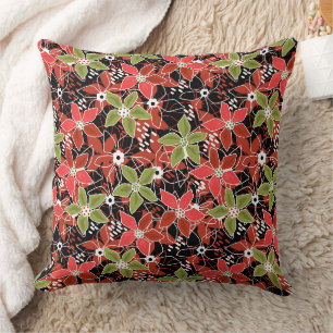 Floral multicolored sketch retro autumn cushion