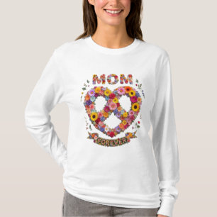 Floral Mum Heart Shirt Colourful MOM Design Fl