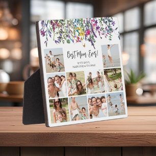 Floral Mum Photo Collage Plaque