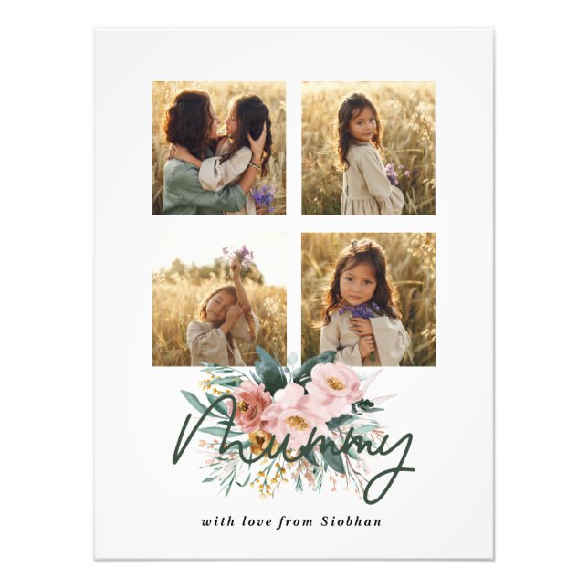 floral Mummy multi photo elegant stylish Print (Front)