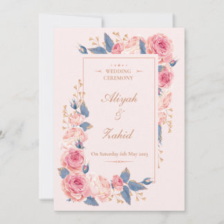 Floral Muslim Wedding Invitation - Islamic Wedding