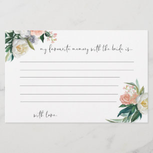 Floral My favourite memory with the bride cards