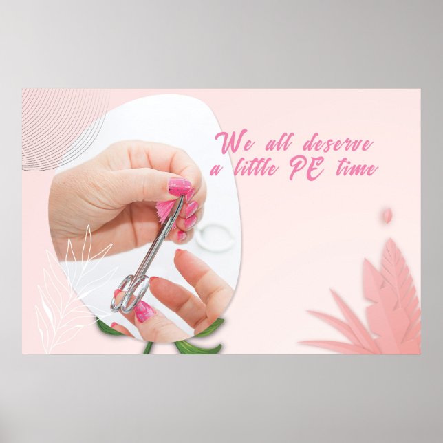 Floral Nail Spa Design Poster (Front)
