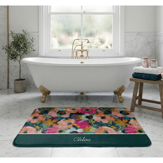 Floral Name Bath Mat (Creator Uploaded)