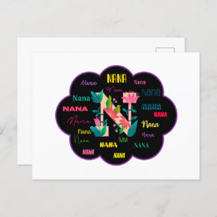 Floral Name Nana Postcard