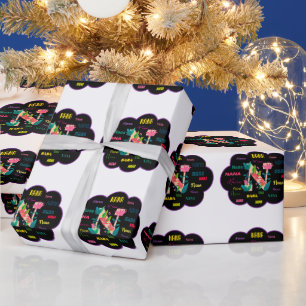 Floral Name Nana Wrapping Paper