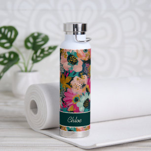 Floral Name Water Bottle