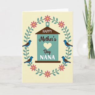 Floral Nana Mothers Day Card