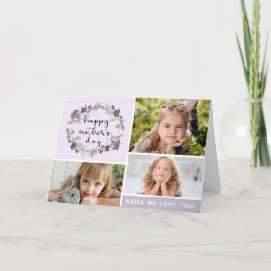 Floral Nana Mother's Day Photo Collage Card