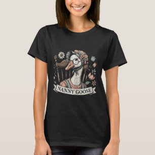 Floral Nanny Goose Funny Nana Goose Floral Mothers T-Shirt