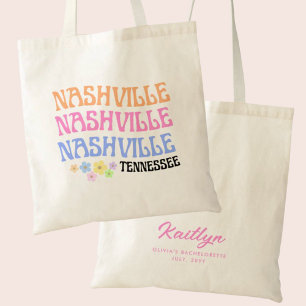Floral Nashville Bachelorette Personalised Tote Bag