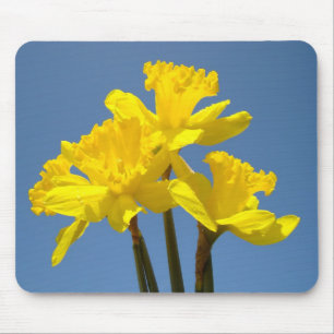 Floral nature garden mousepad Yellow Daffodils