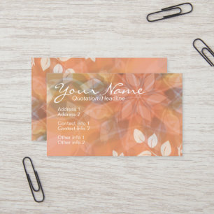 Floral Nature Orange + Logo Business Card template